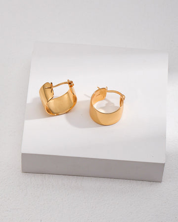 Chunky Hoop Earrings in Gold