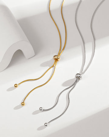 Minimalist Long Dainty Lariat Necklace