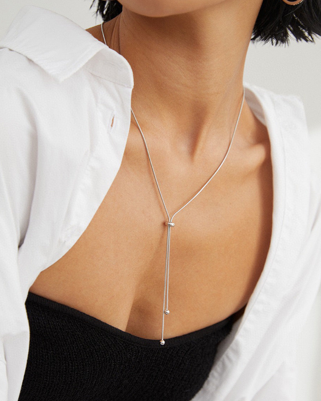 Minimalist Long Dainty Lariat Necklace