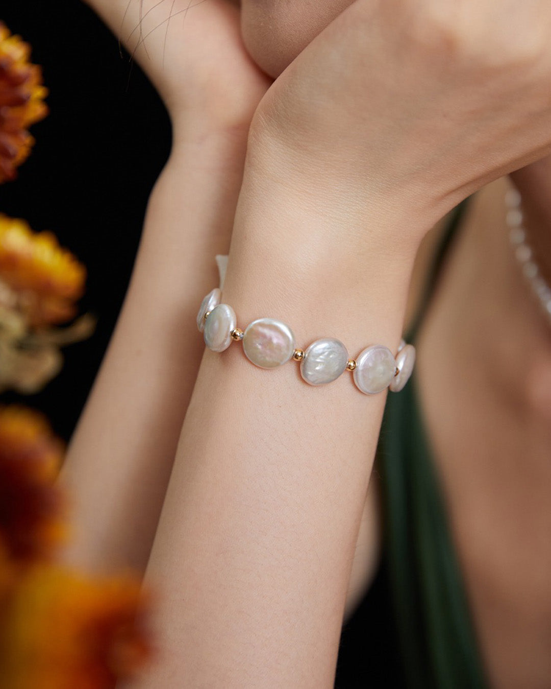 Baroque Button Pearl Bracelet