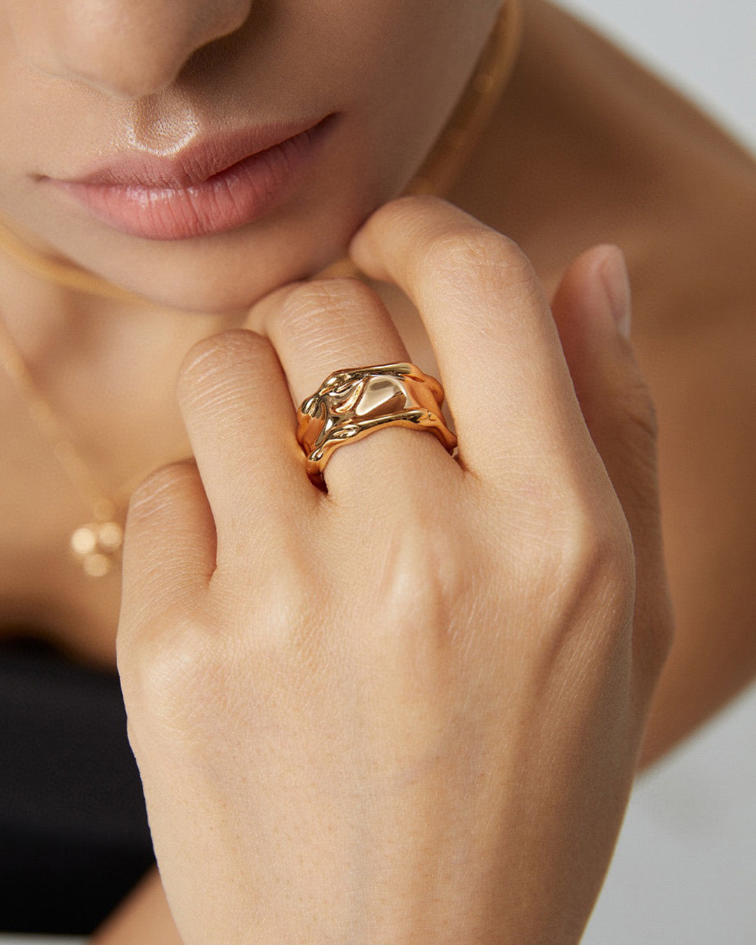 Irregular Chunky Ring in Gold