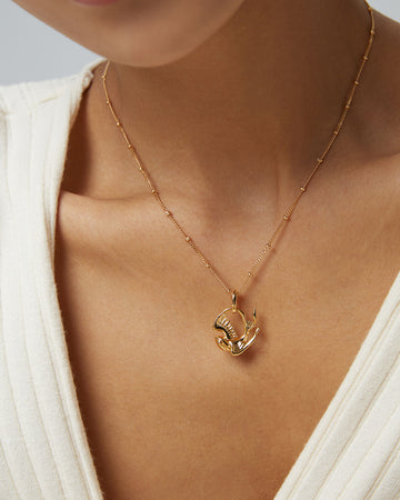 Dove of Peace Pendant Necklace in Gold