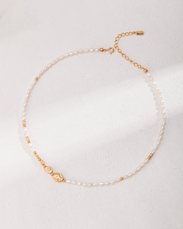 Freshwater Pearl Necklace in Gold