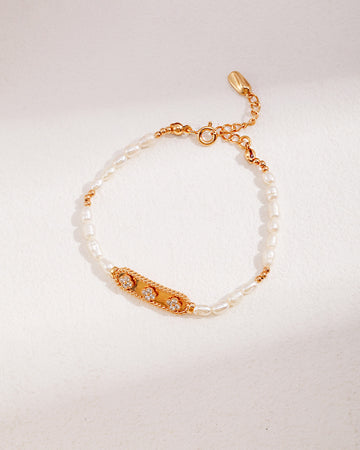 Pearl Bracelet Inlay Zircon