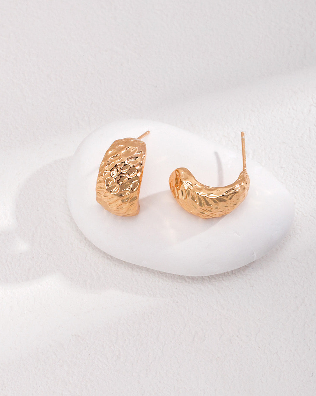 Minimalist Huggie Earrings in 18K Gold