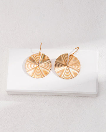 Spiral Symphony Drop Earrings in Gold