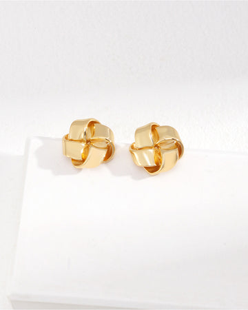 Love Knot Stud Earrings in Gold