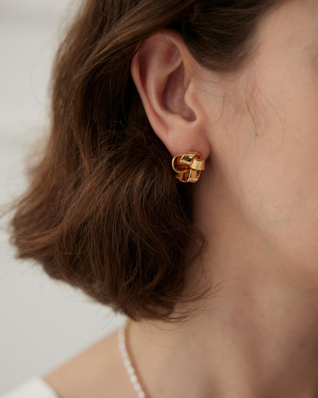 Love Knot Stud Earrings in Gold