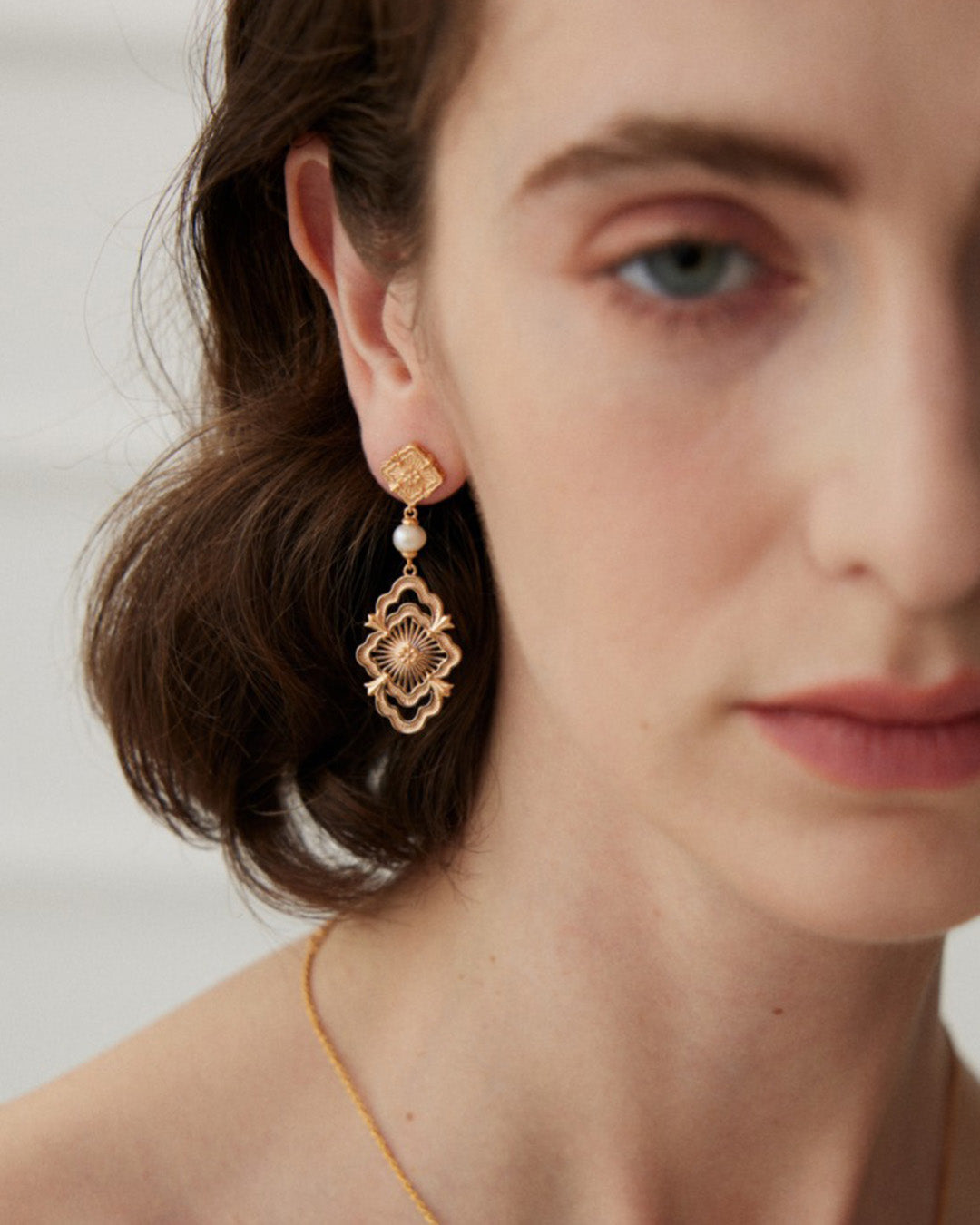 Royal Dangle Earrings in Gold