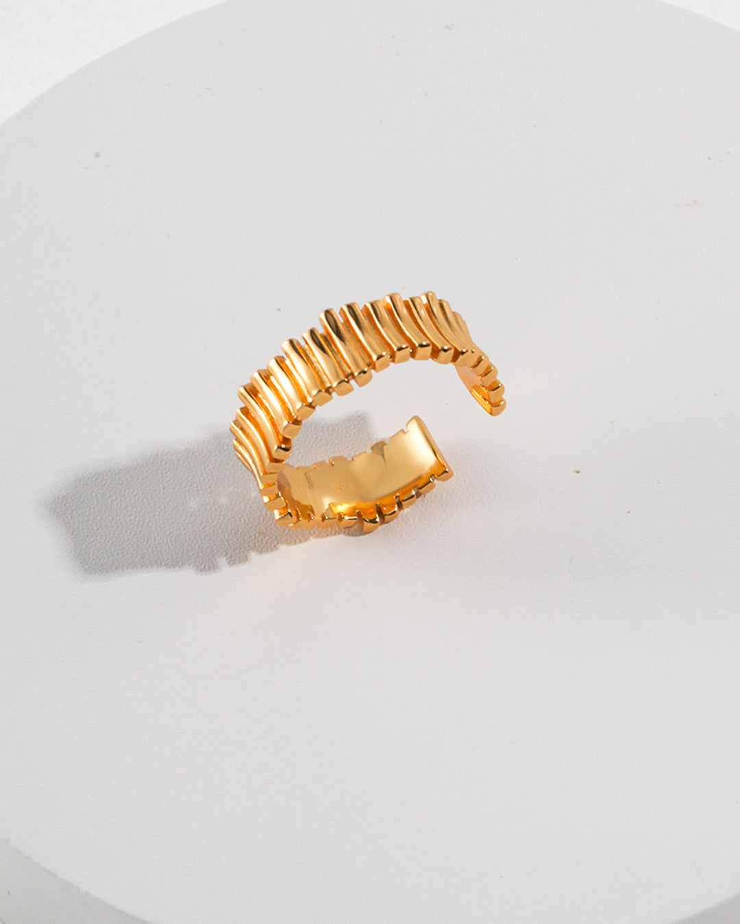 Ridged Stackable Ring in Gold