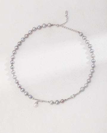 Gray Pearl Pendant Necklace