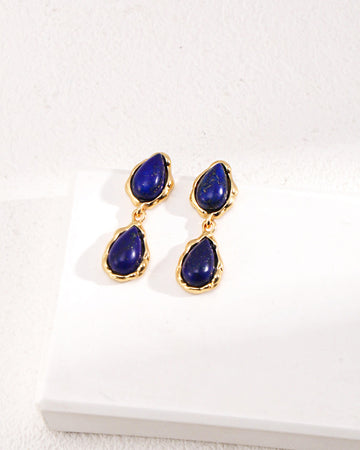 Elegant Lapis Lazuli Dangle Earrings