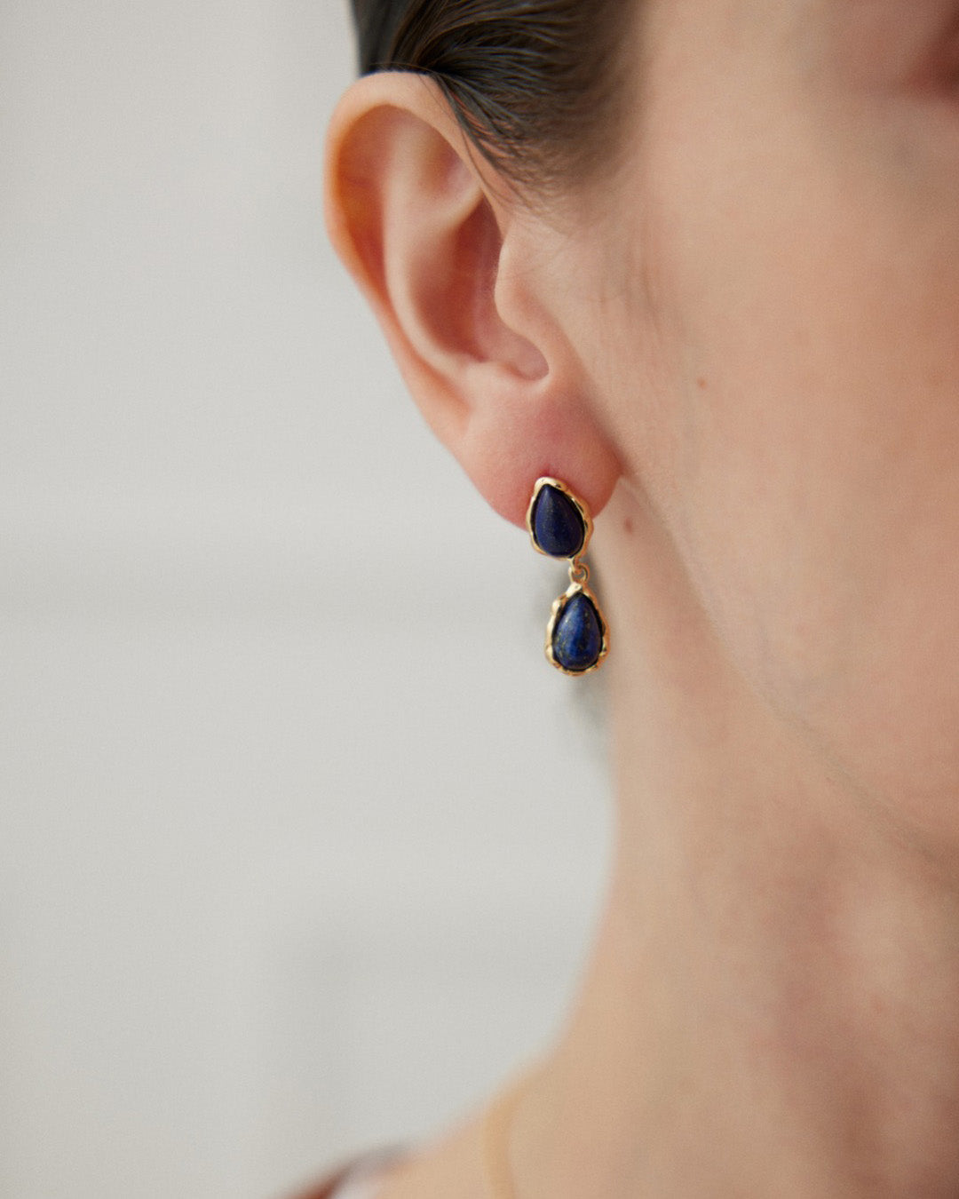 Elegant Lapis Lazuli Dangle Earrings