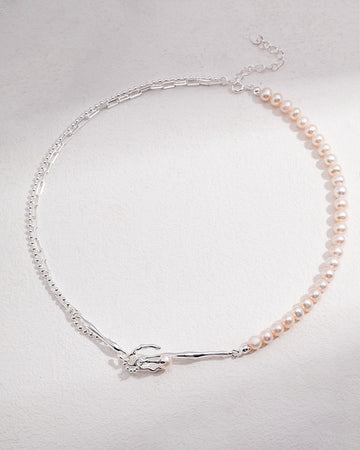 Layered Chain Pearl Necklace