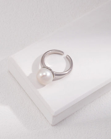 Elegant Open Pearl Ring