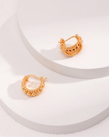 Vintage Gold Huggie Earrings