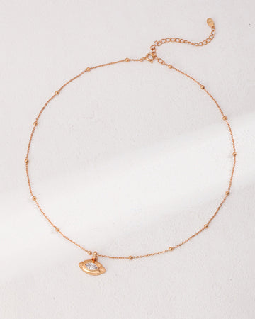 Dainty Gold Pendant Necklace in Zircon